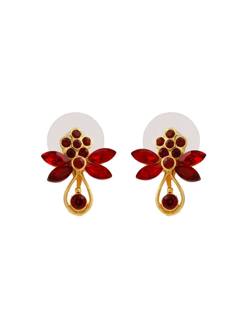 Red Metal Studs Earring