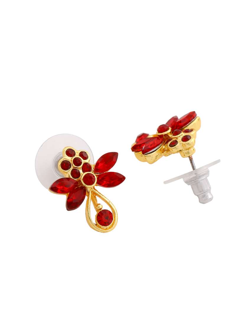 Red Metal Studs Earring