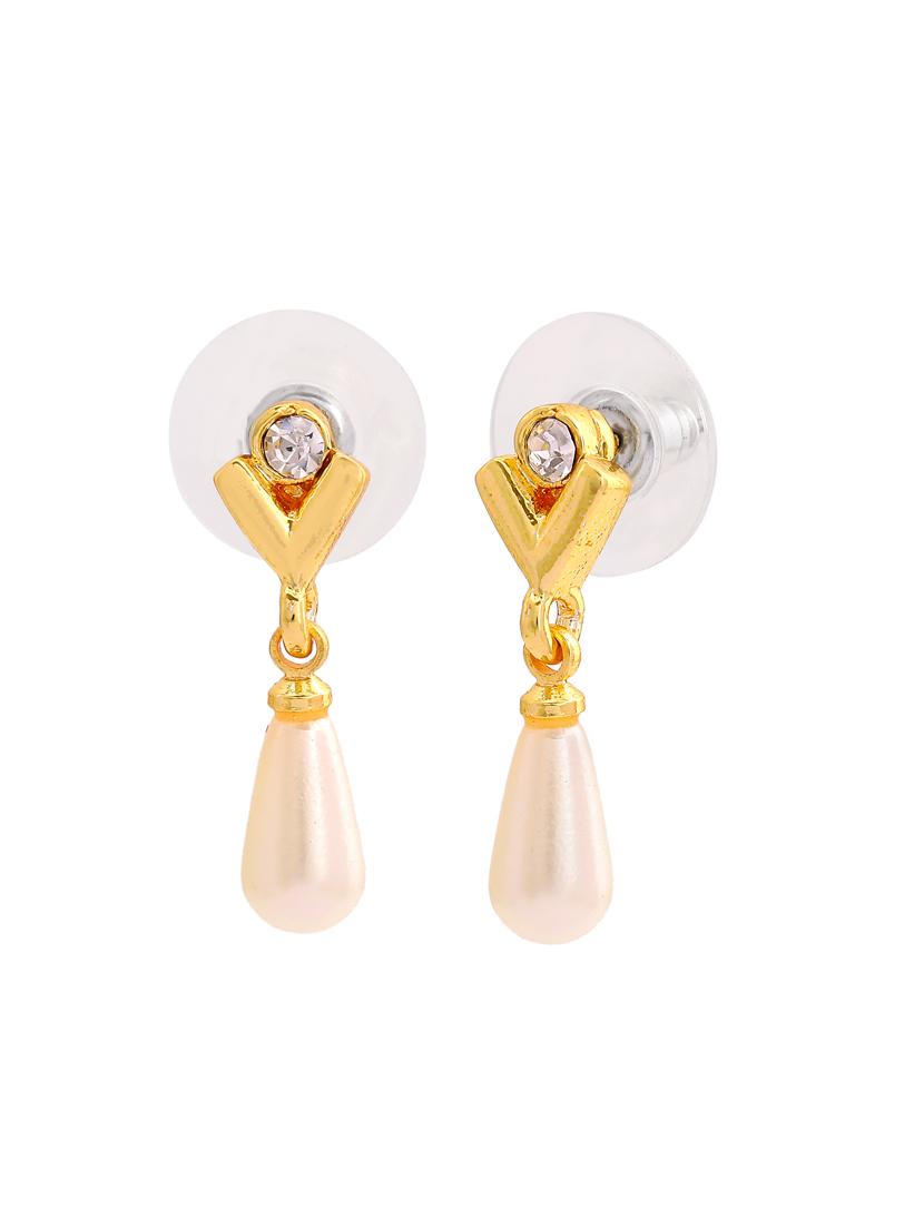 white metal drop earring - 17327729 - Standard Image - 2