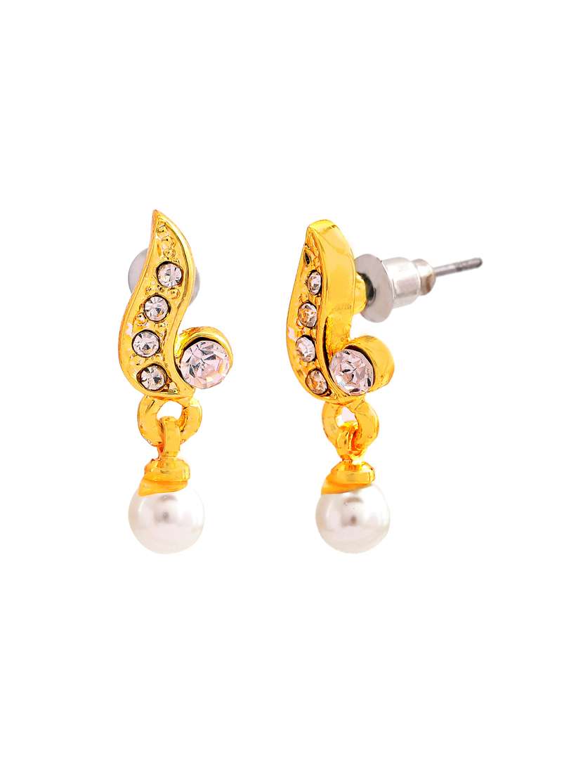 white metal drop earring - 17327731 - Standard Image - 2