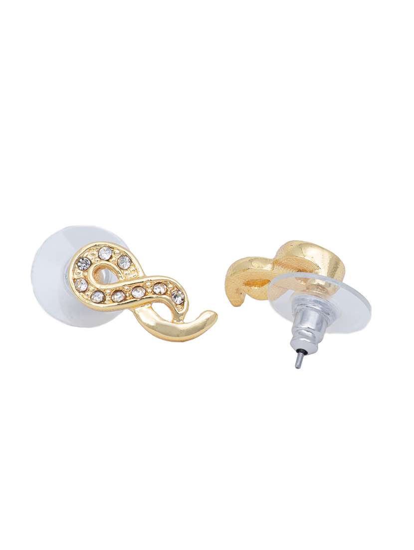 white metal studs earring - 17327735 - Standard Image - 2