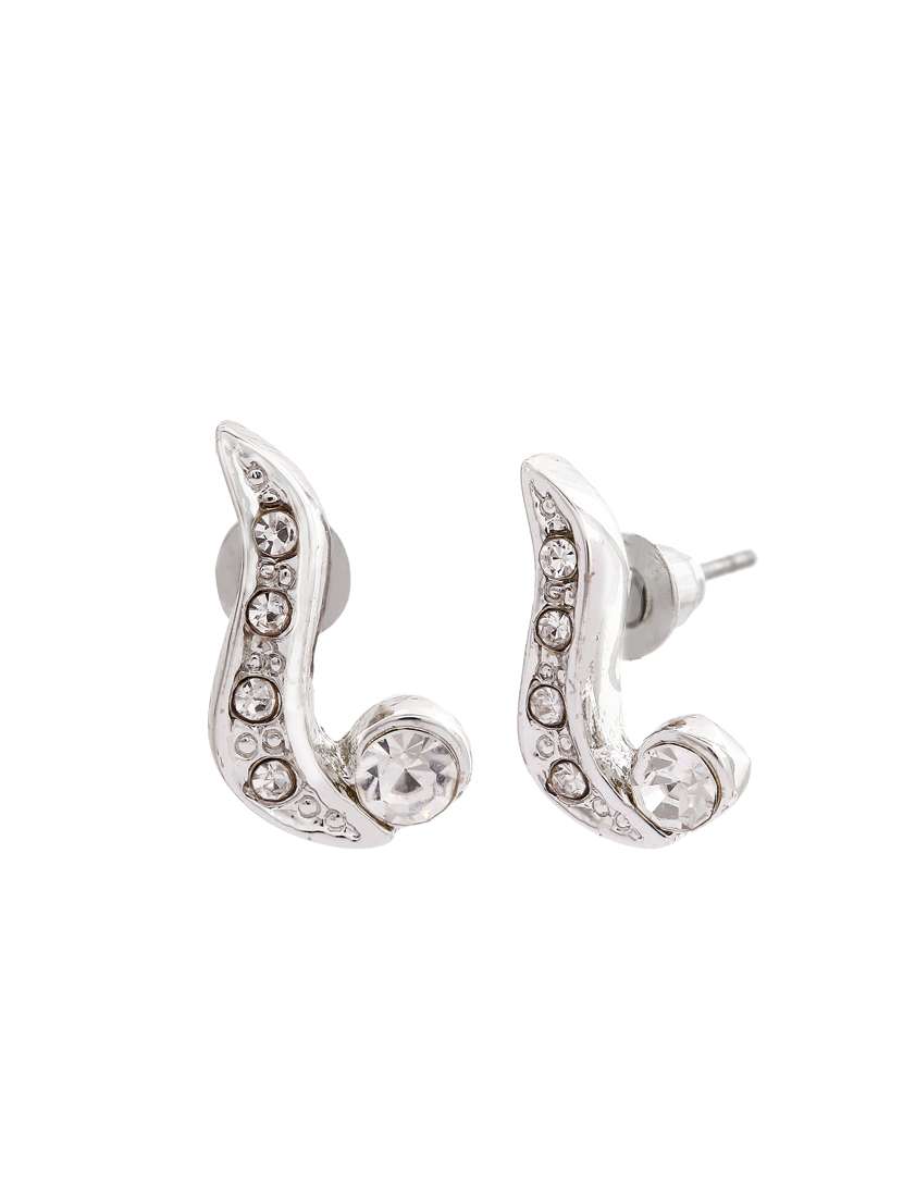 white metal studs earring - 17327738 - Standard Image - 2