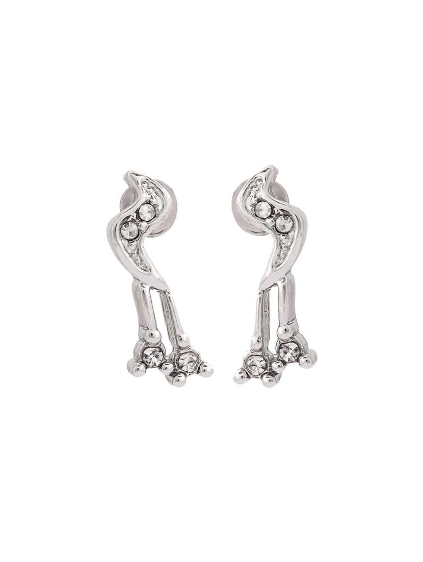 white metal studs earring - 17327740 - Standard Image - 2