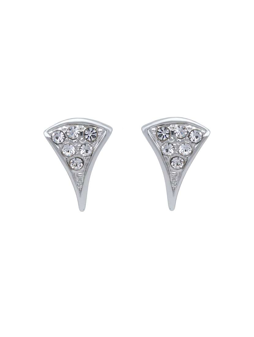 white metal studs earring - 17327742 - Standard Image - 2