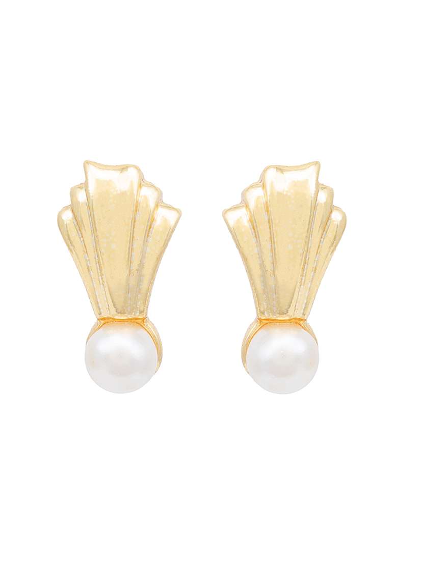 gold metal studs earring - 17327745 - Standard Image - 2