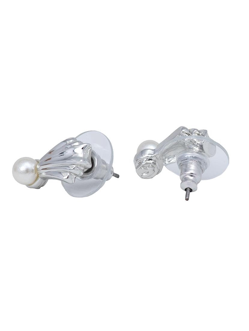 silver metal studs earring - 17327746 - Standard Image - 2