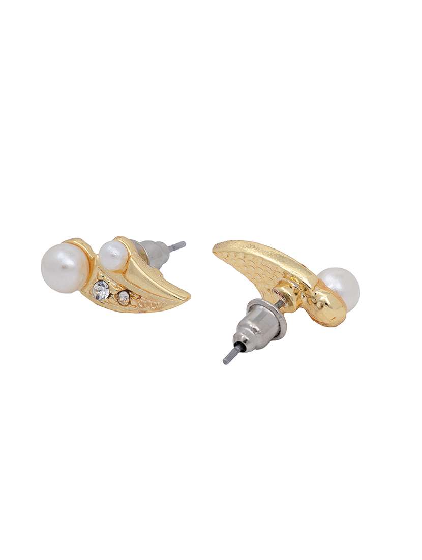 gold metal studs earring - 17327747 - Standard Image - 2