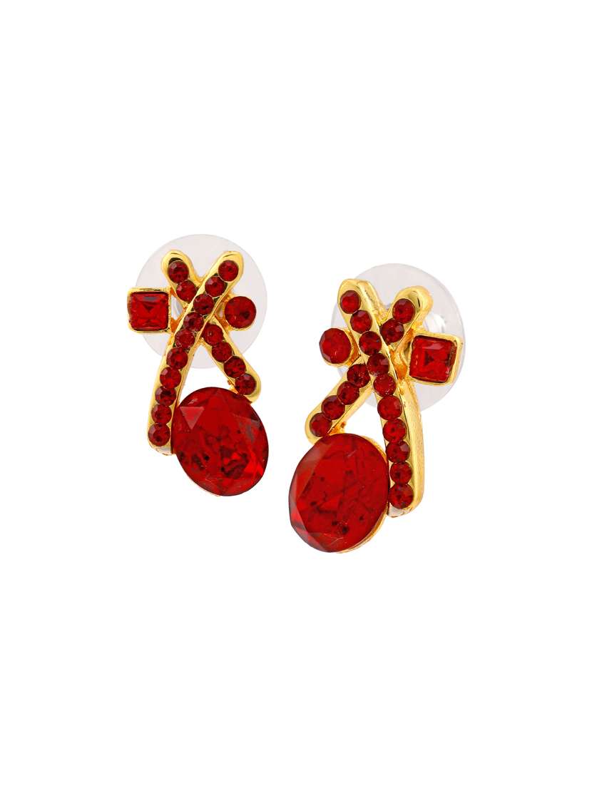 red metal studs earring - 17327756 -  Standard Image - 2