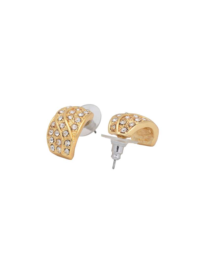 gold metal studs earring - 17327758 - Standard Image - 2