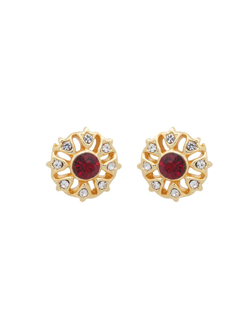 red metal studs earring - 17327766 - Standard Image - 2