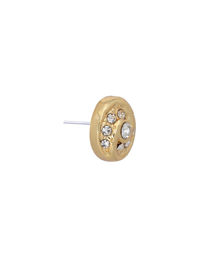 gold metal studs earring - 17327775 - Standard Image - 2