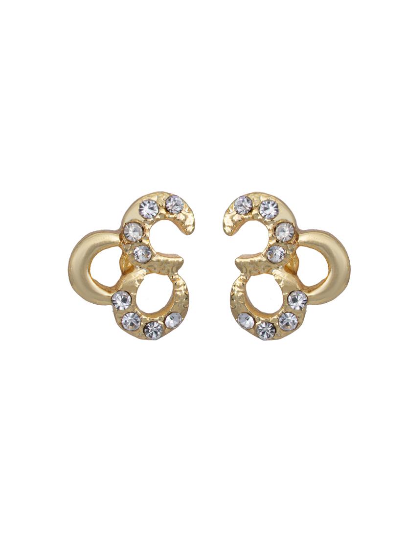 gold metal studs earring - 17327777 - Standard Image - 2