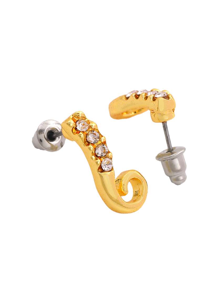 gold metal studs earring - 17327779 - Standard Image - 2