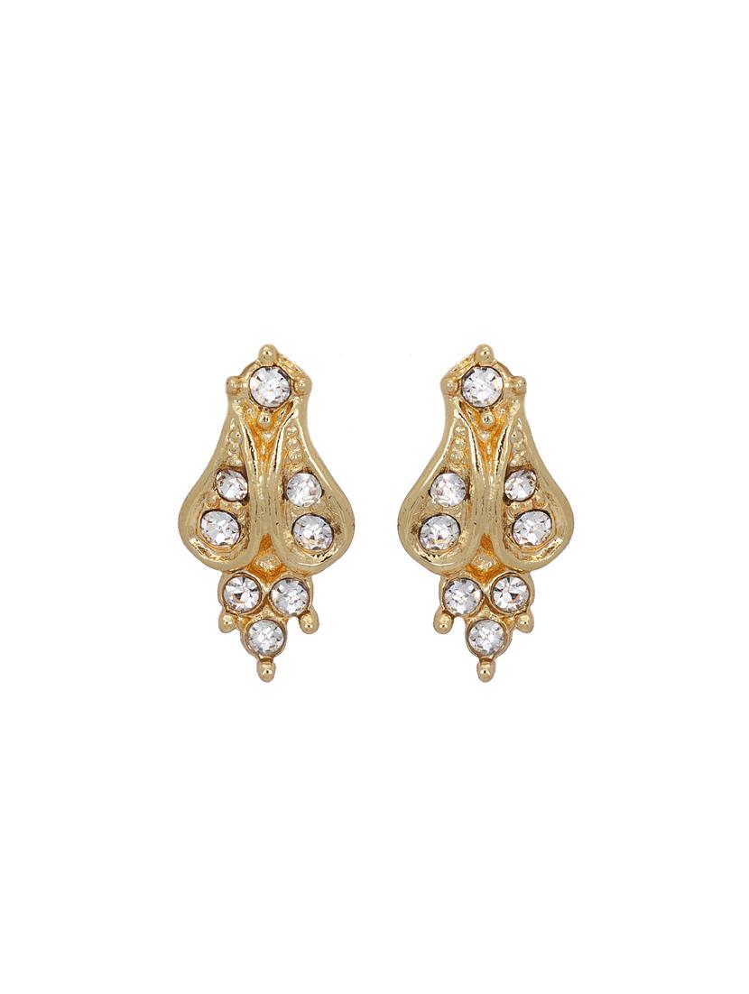 gold metal studs earring - 17327780 - Standard Image - 2
