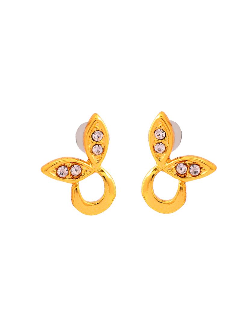 gold metal studs earring - 17327788 - Standard Image - 2