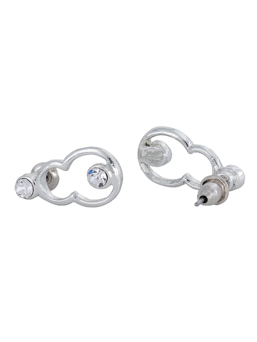 silver metal drop earring - 17327790 - Standard Image - 2