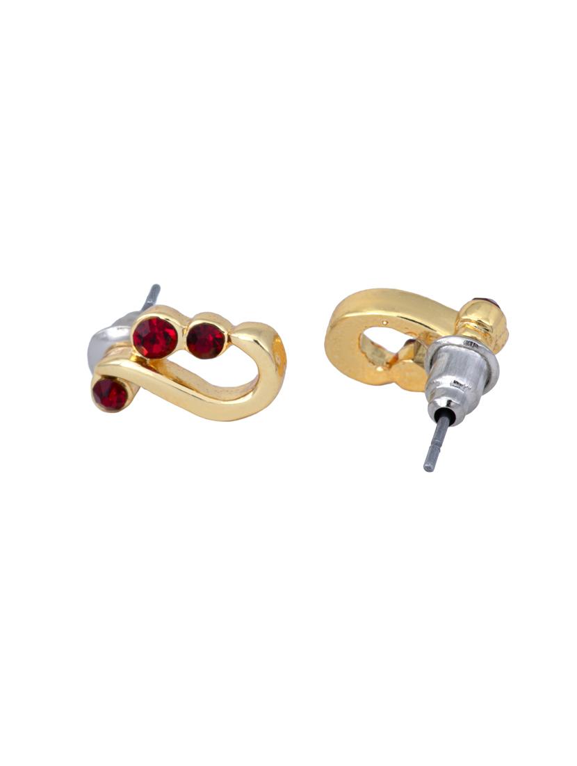 red metal studs earring - 17327791 - Standard Image - 2