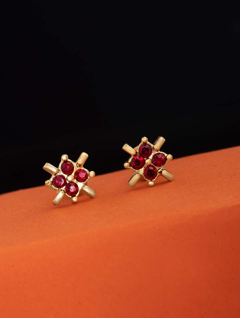 red metal studs earring