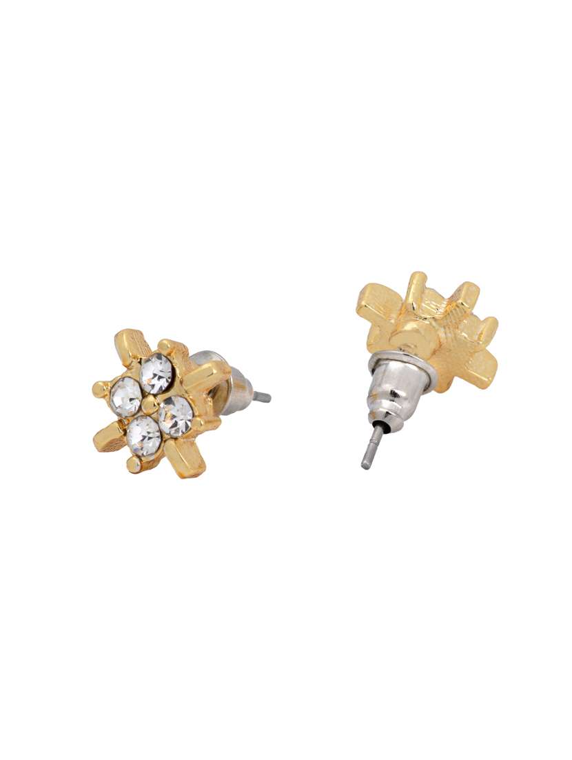 gold metal studs earring - 17327797 - Standard Image - 2