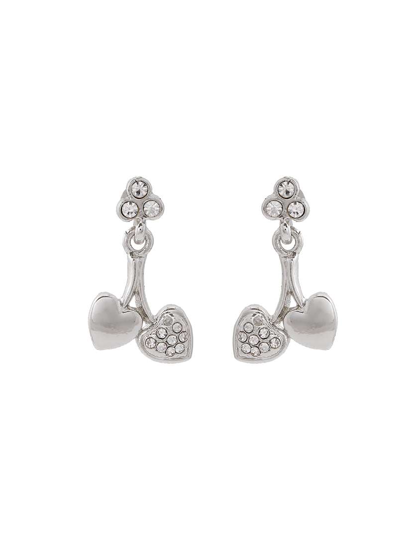white metal drop earring - 17327802 - Standard Image - 2