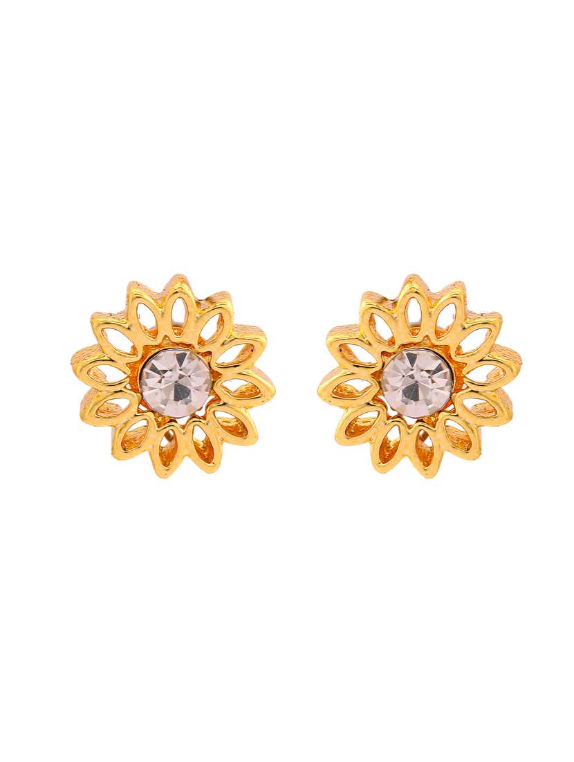 gold plated studs earring - 17327812 - Standard Image - 2