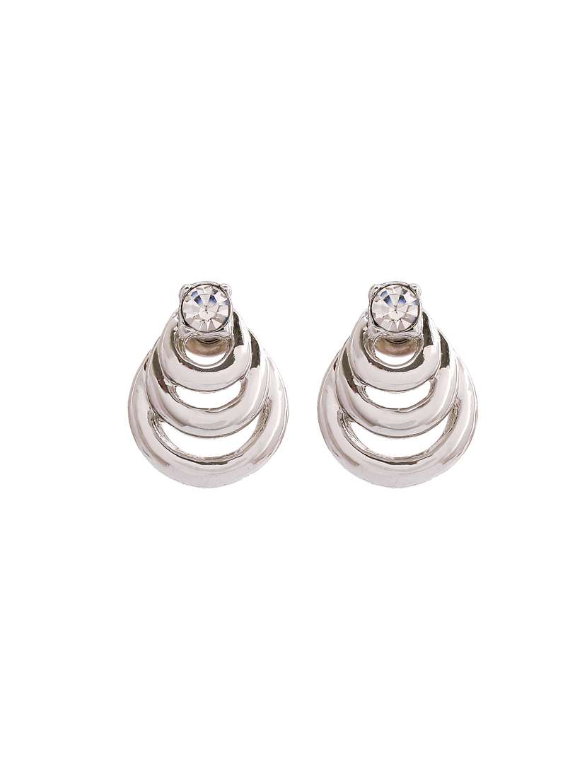 silver metal studs earring - 17327819 - Standard Image - 2