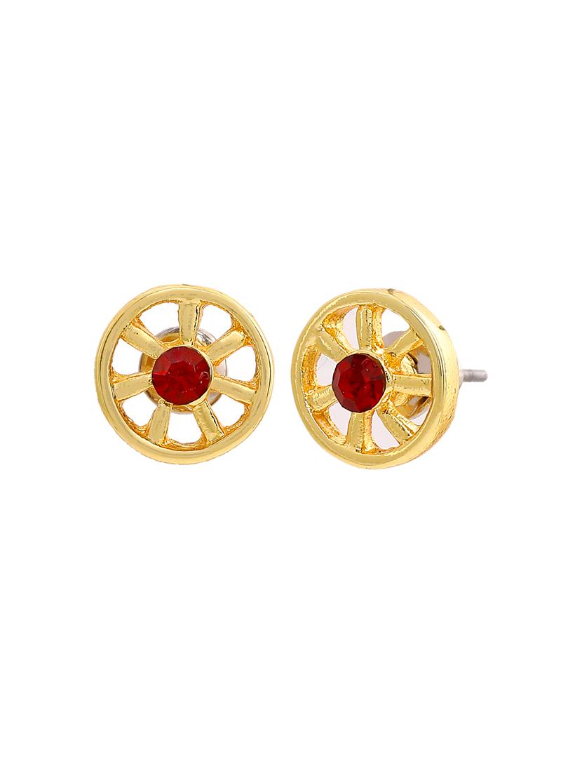 red metal studs earring - 17327827 - Standard Image - 2