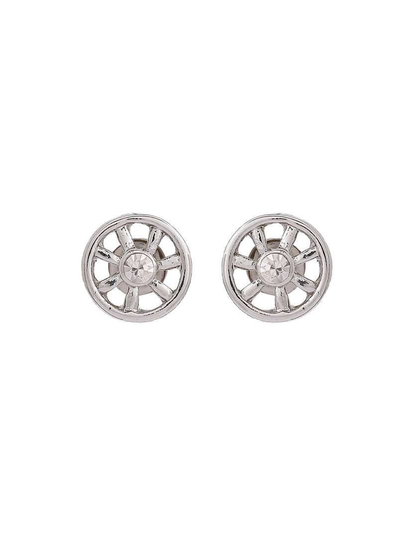 white metal studs earring - 17327829 - Standard Image - 2