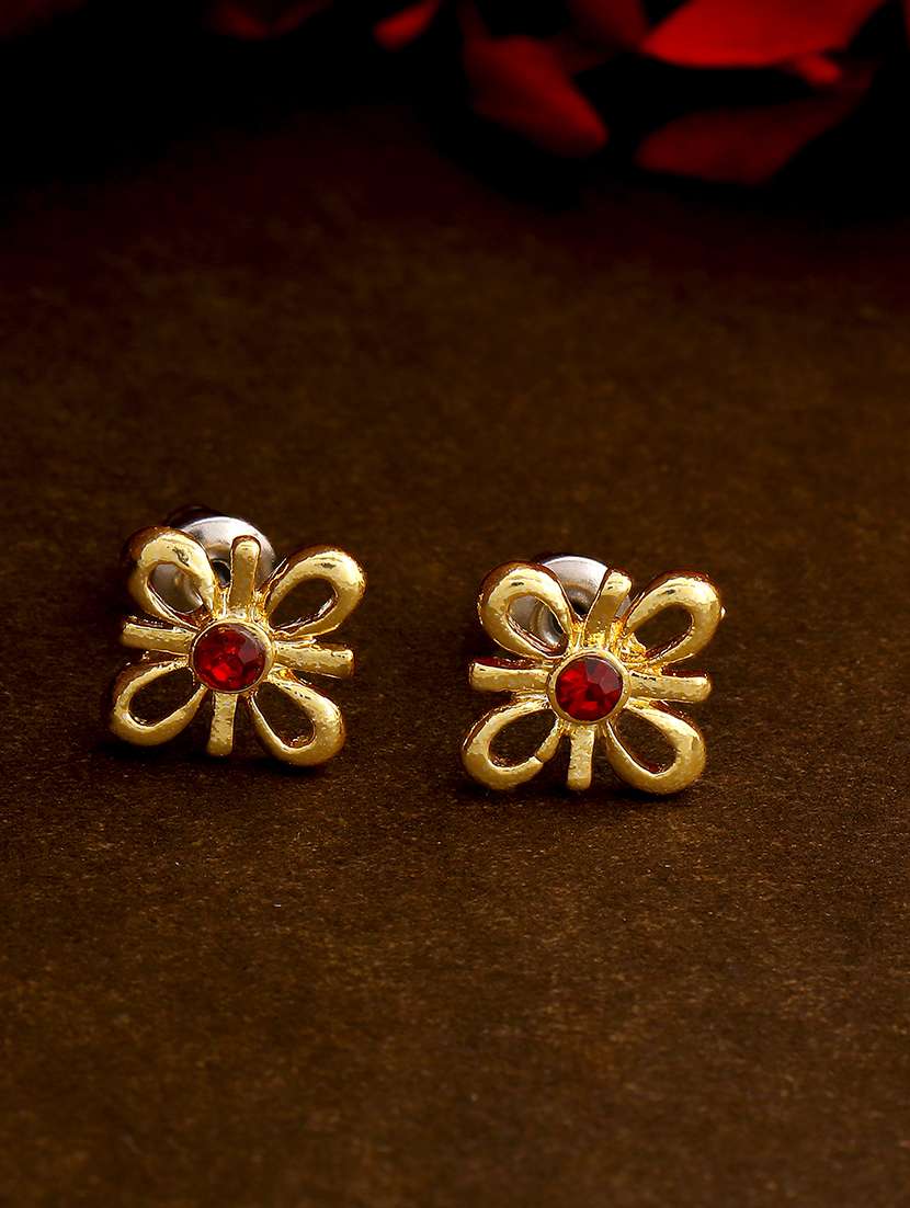 red metal studs earring