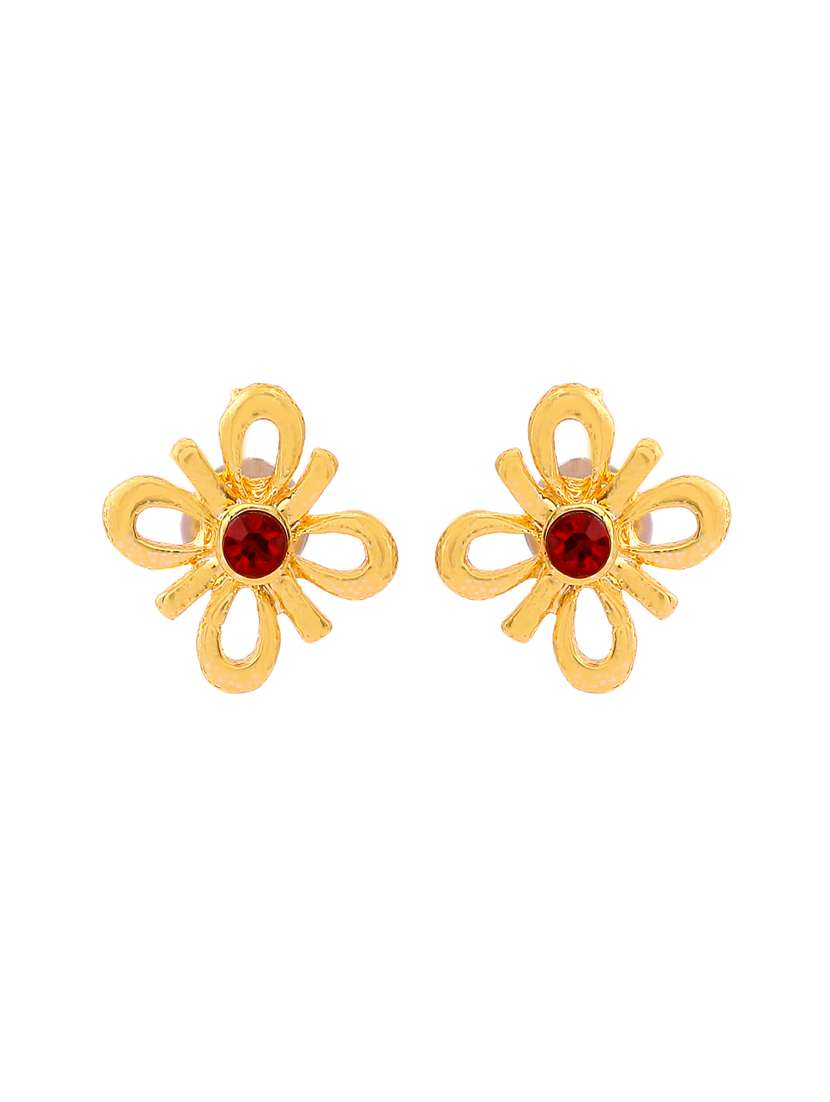 red metal studs earring - 17327830 - Standard Image - 2