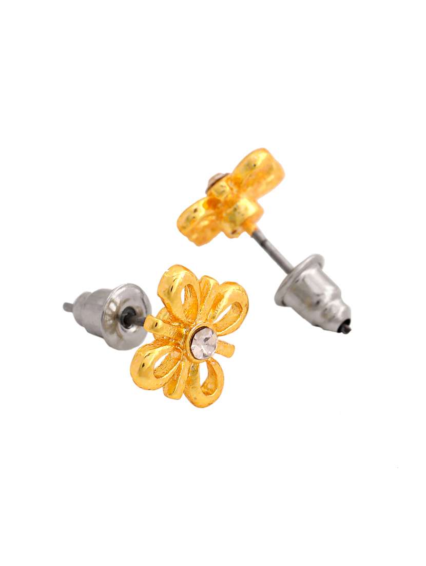 gold metal studs earring - 17327831 - Standard Image - 2