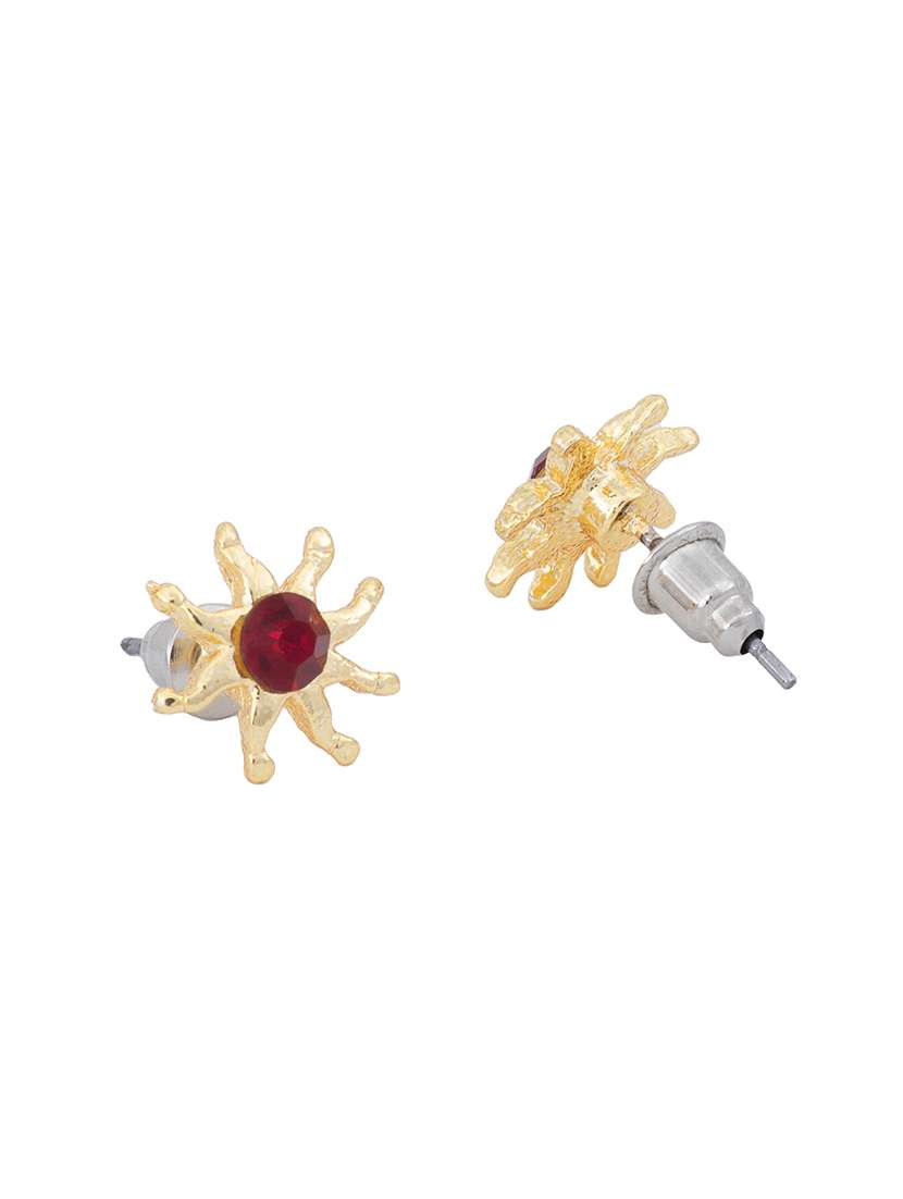 red metal studs earring - 17327833 - Standard Image - 2
