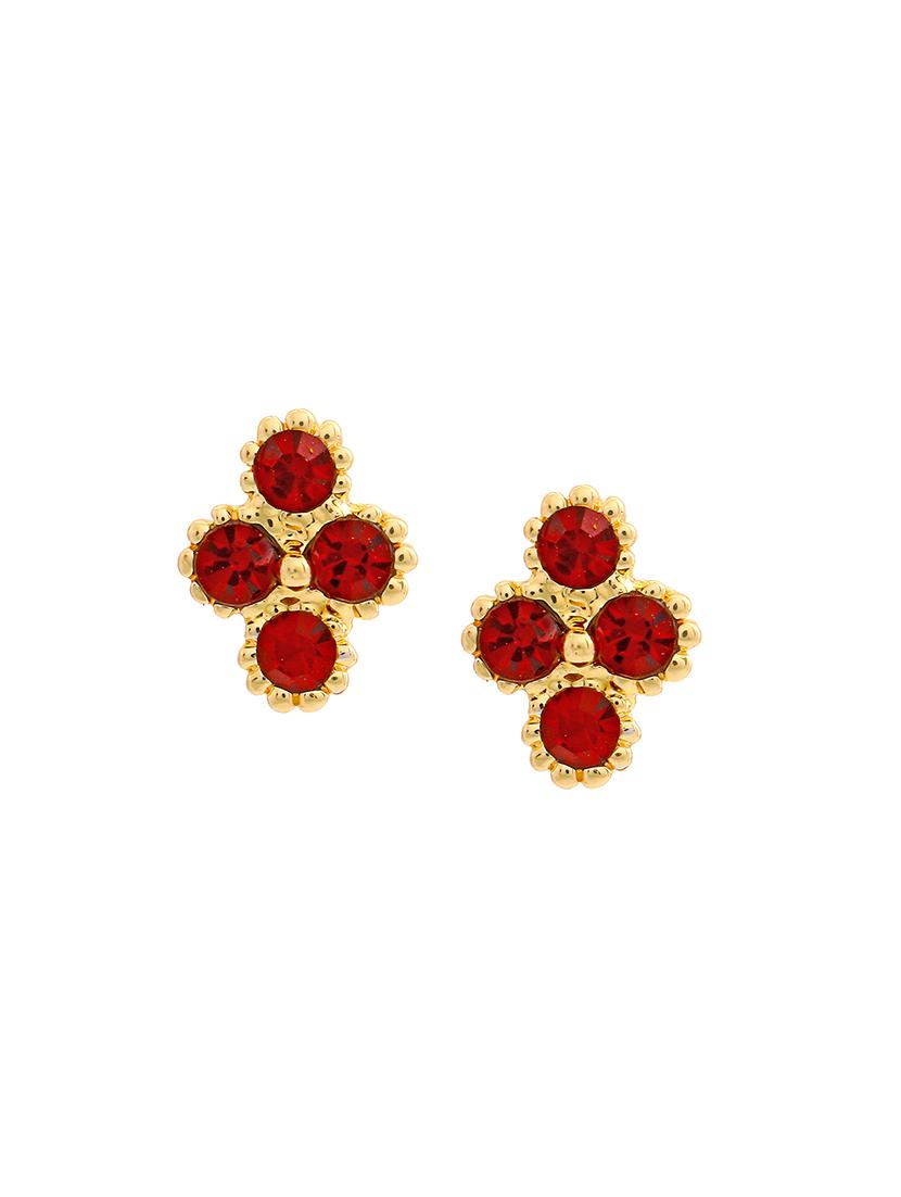 red metal studs earring - 17327836 - Standard Image - 2