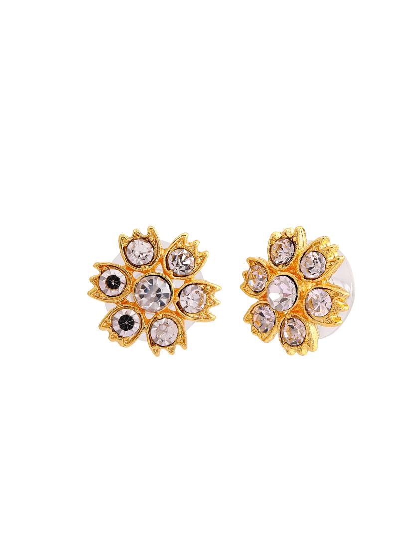 white metal studs earring - 17327843 - Standard Image - 2
