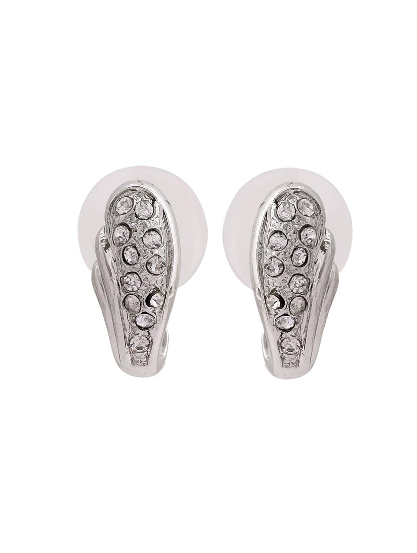 white metal studs earring - 17327855 - Standard Image - 2