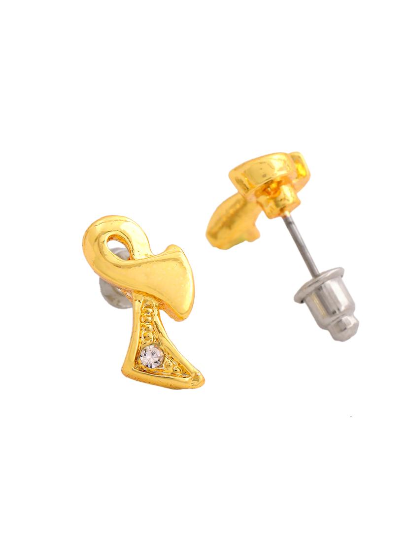 gold metal studs earring - 17327865 - Standard Image - 2