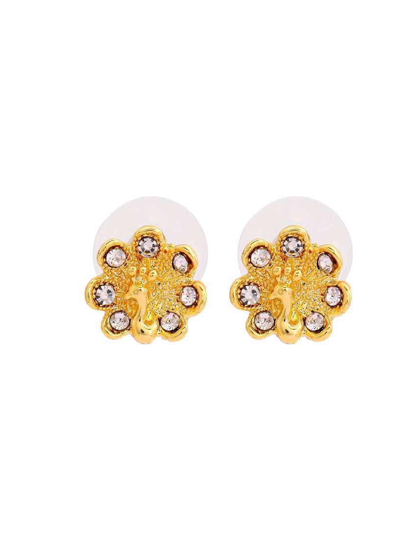 gold metal studs earring - 17327867 - Standard Image - 2