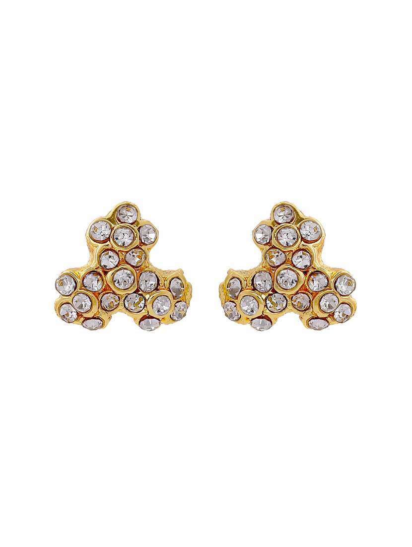 gold metal studs earring - 17327868 - Standard Image - 2