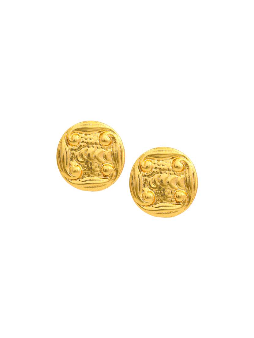 gold metal studs earring - 17327878 - Standard Image - 2