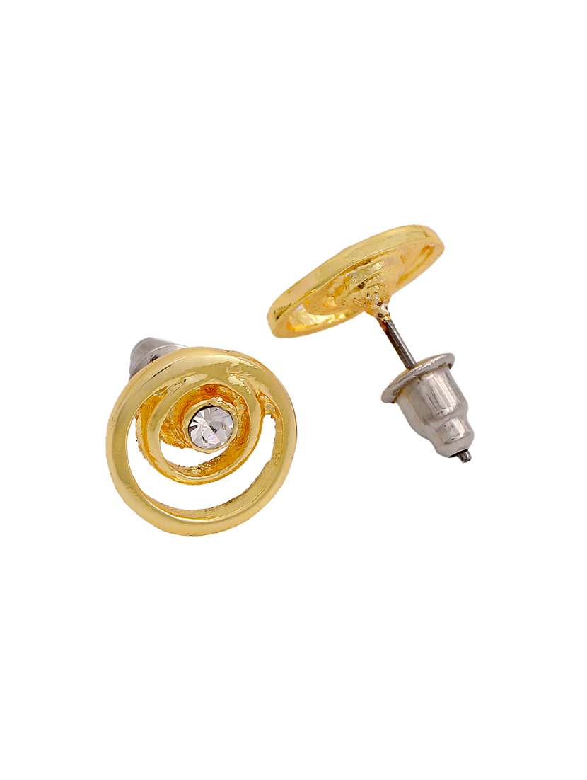 gold metal studs earring - 17327884 - Standard Image - 2