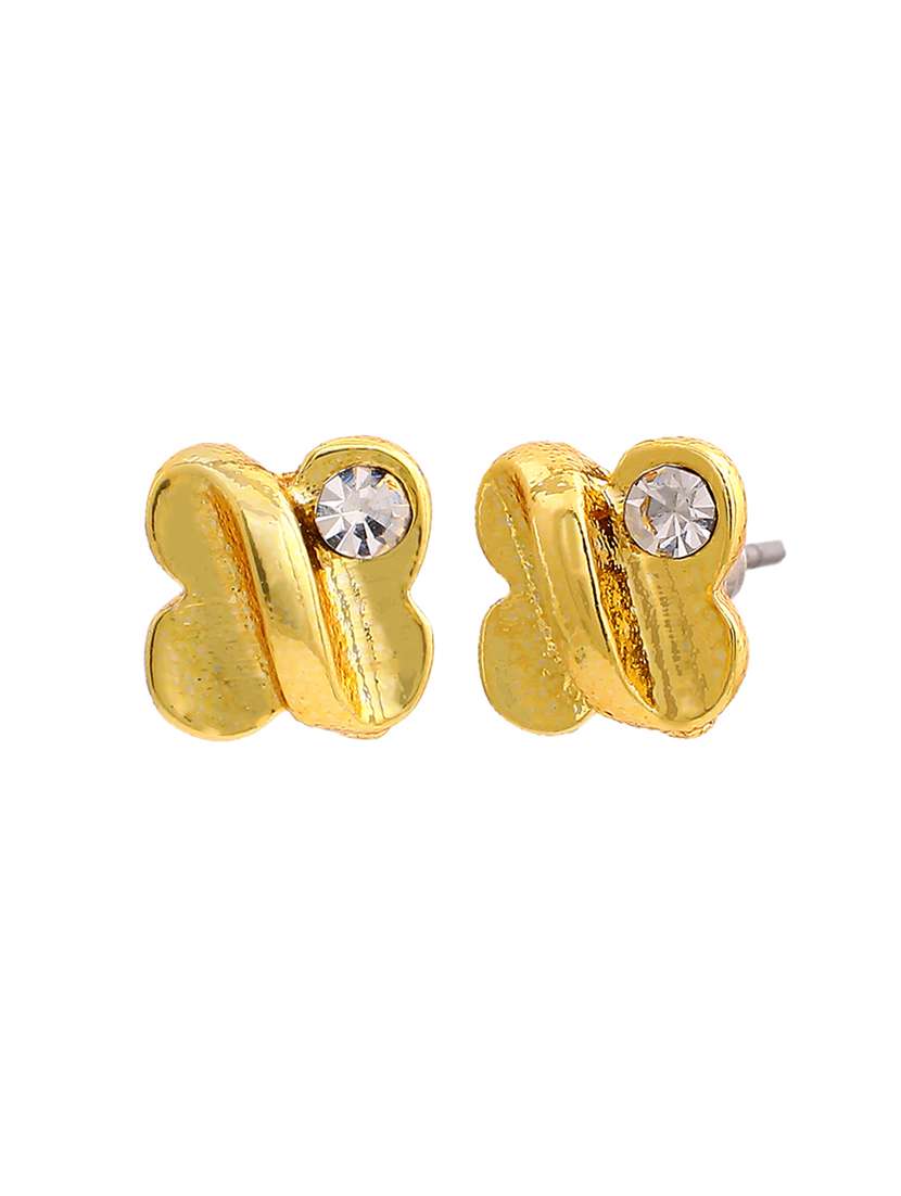 gold metal studs earring - 17327892 - Standard Image - 2