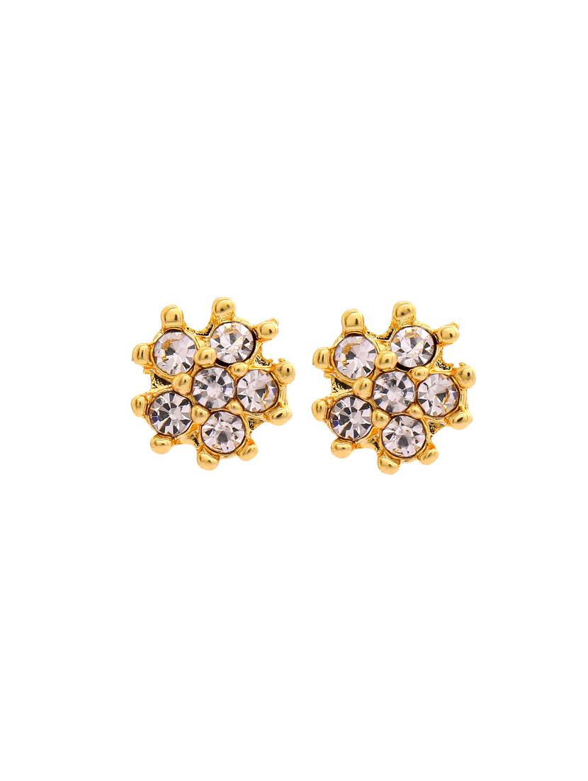 white metal studs earring - 17327894 - Standard Image - 2