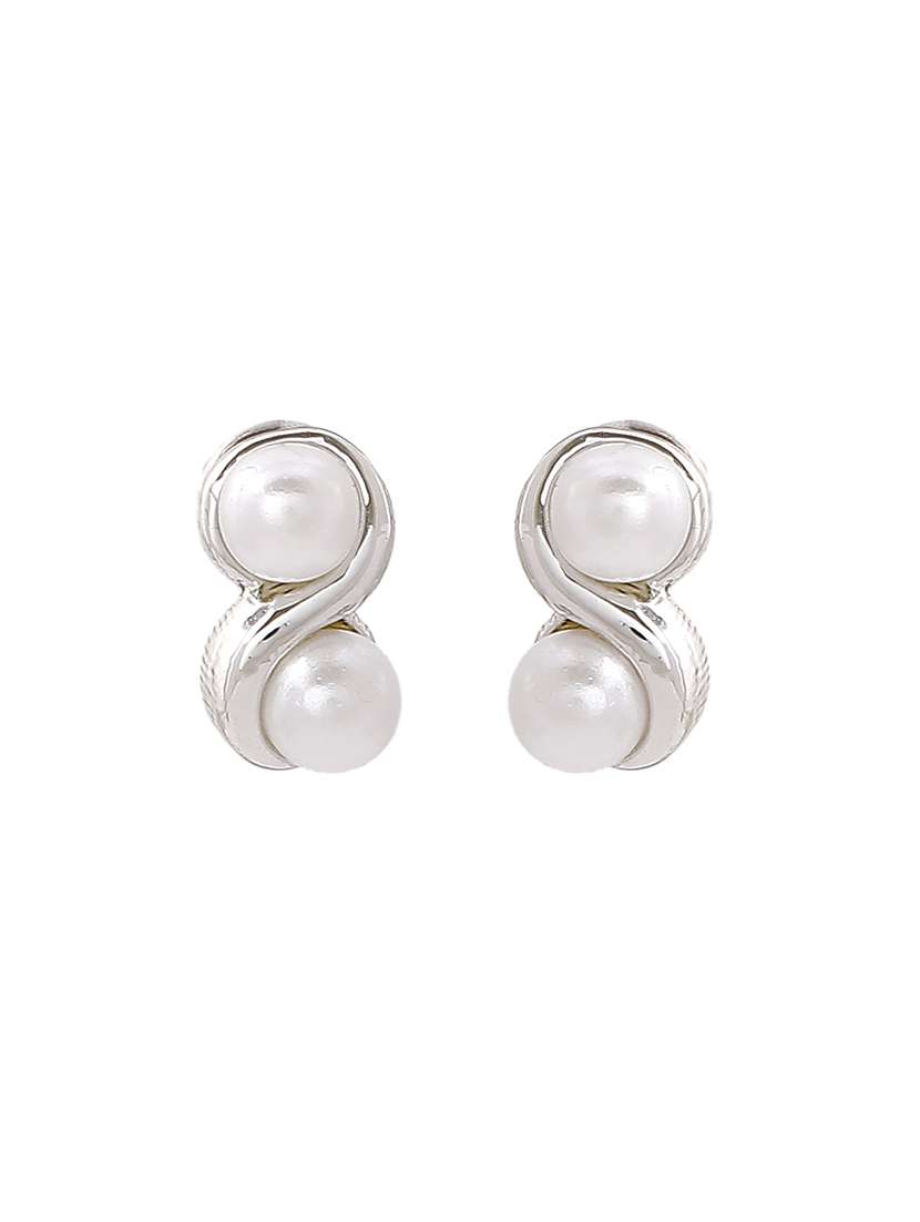 silver metal studs earring - 17327898 - Standard Image - 2