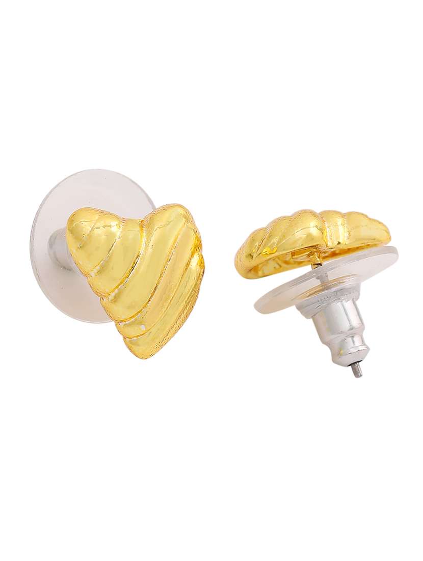 gold metal studs earring - 17327899 - Standard Image - 2
