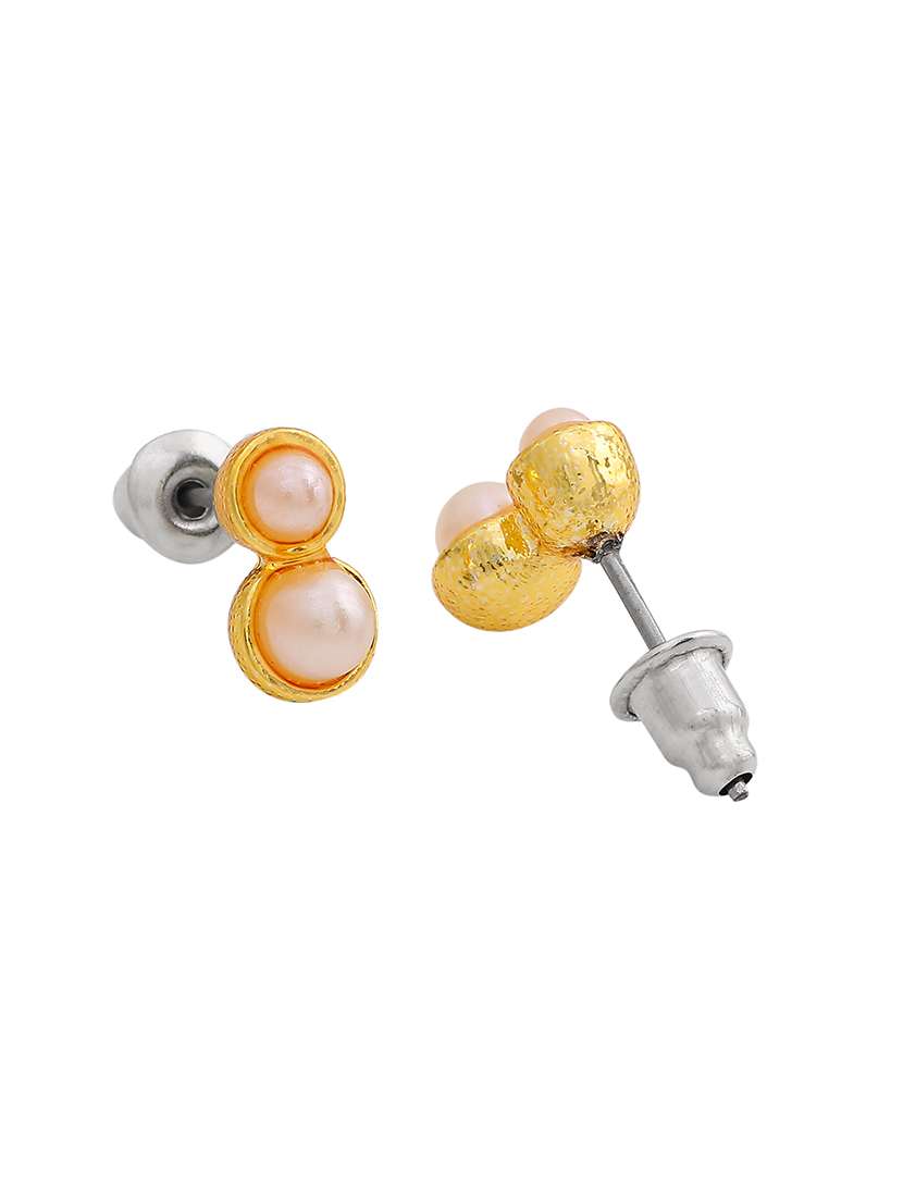 white metal studs earring - 17327901 - Standard Image - 2