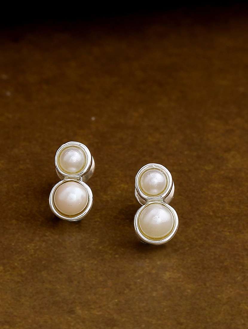 white metal studs earring