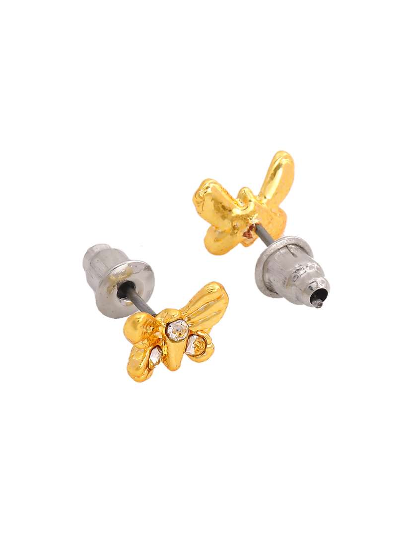 gold metal studs earring - 17327905 - Standard Image - 2