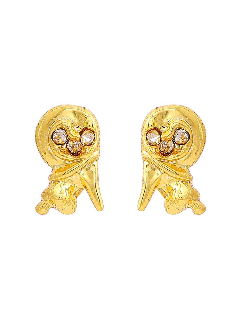 gold metal studs earring - 17327907 -  Standard Image - 2
