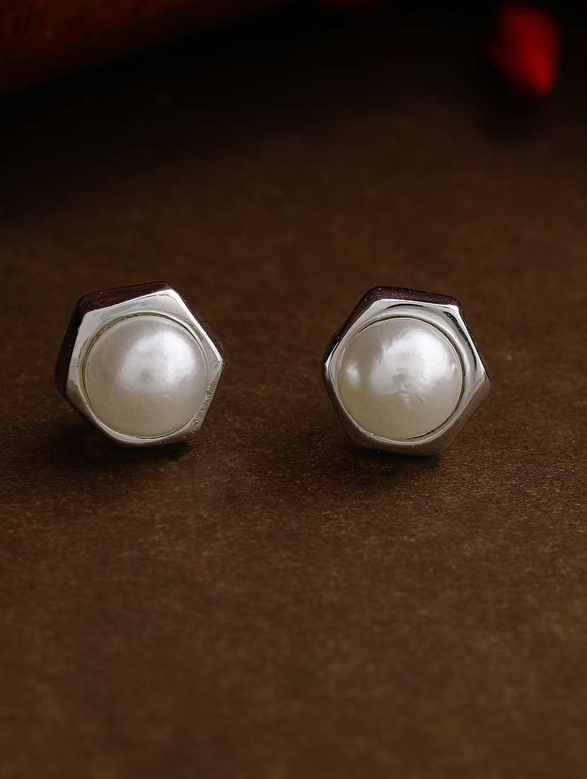 silver metal studs earring