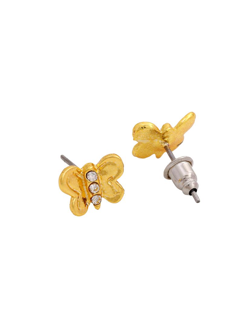 gold metal studs earring - 17327914 - Standard Image - 2